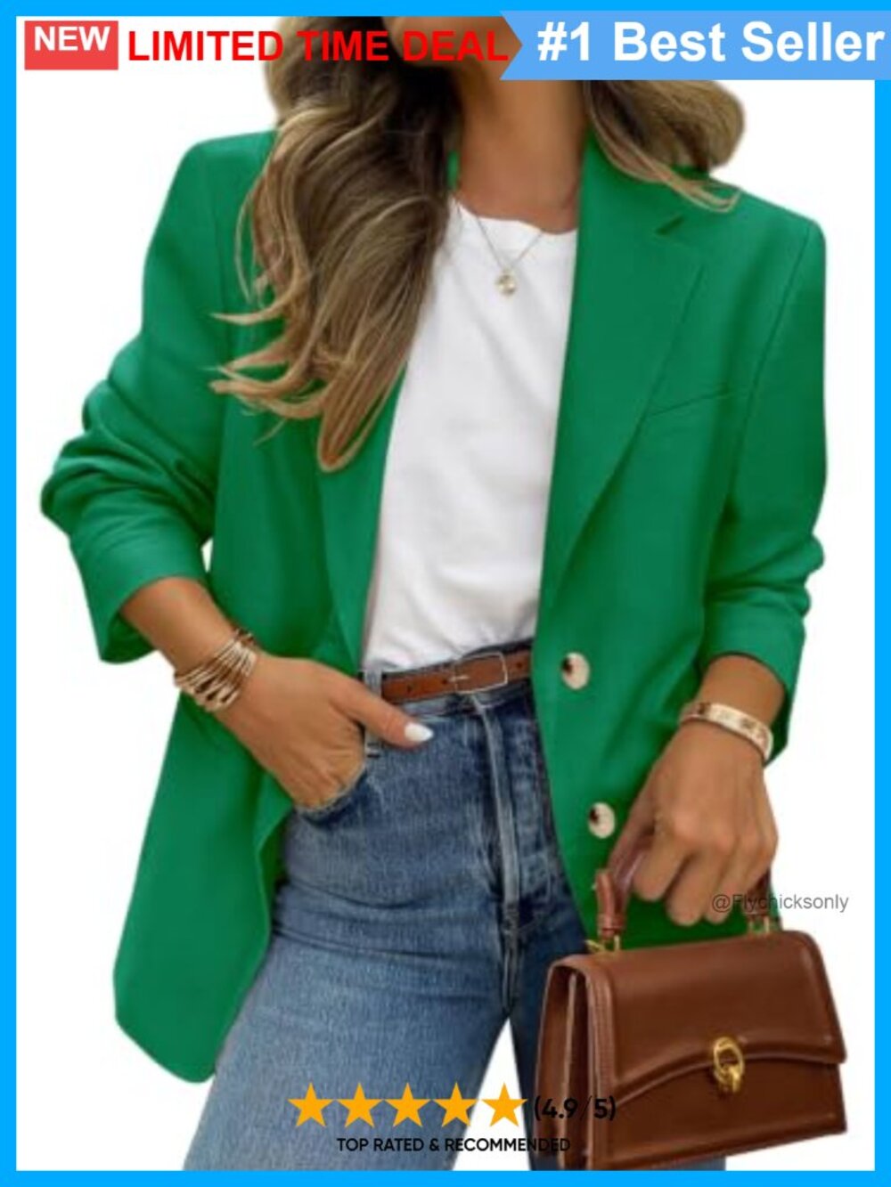 Women's Open Front Notch Lapel Long Sleeve Business Blazer Suit Jacket